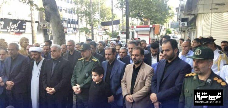 مراسم بزرگداشت شهیدان انصاری و نورانی در محل ترور "خیابان لاکانی رشت" برگزار شد