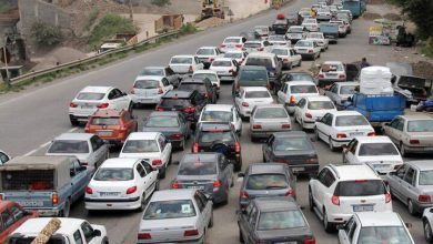 جادهی خروجی گیلان در ترافیک سنگین