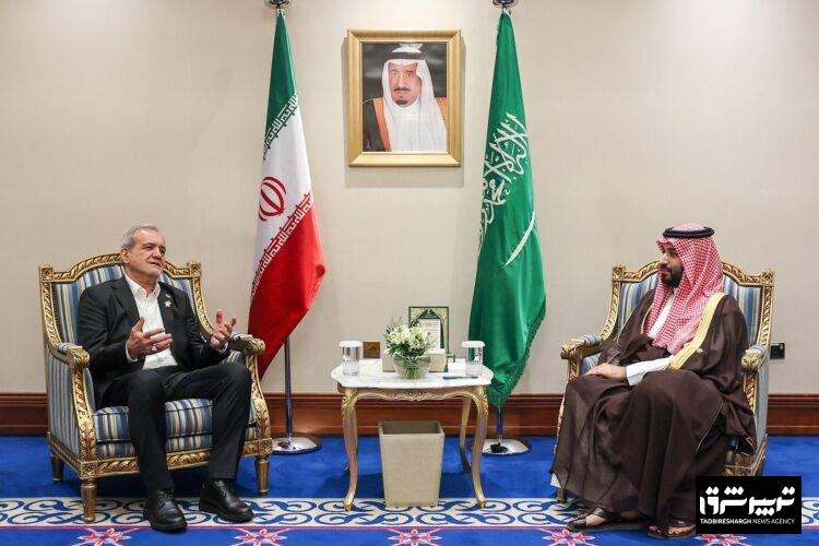 خبرگزاری عربستان: بن سلمان [پیش از سفر به آمریکا] یک پیام مکتوب از پزشکیان دریافت کرد