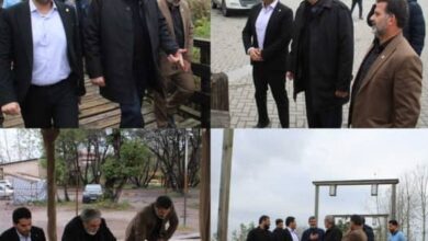 بازدید «ابراهیم عزیزی» رئیس کمیسیون امنیت ملی و سیاست خارجی مجلس شورای اسلامی با همراهی «سعید فدایی» سرپرست شهرداری و «علیرضا ثانی» رئیس کمیسیون عمران شورای اسلامی شهر از پل چوبی و مقبره شهید گمنام بندر کیاشهر