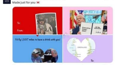 کاخ سفید کارت ولنتاینی با تصویری از گرینلند منتشر کرد