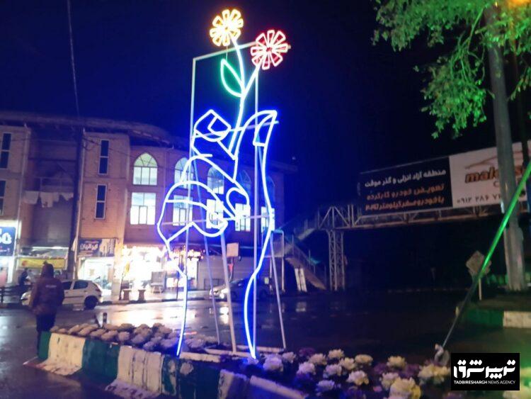  اجرای طرح اِلمان های نُوری در شهر شلمان توسط شهرداری شلمان